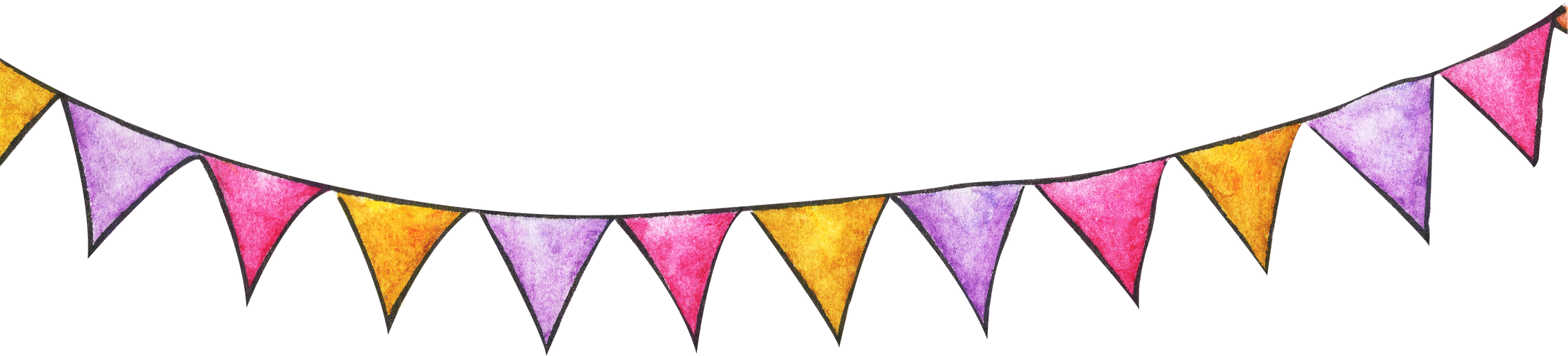 Colorful Party Bunting Flag Watercolor